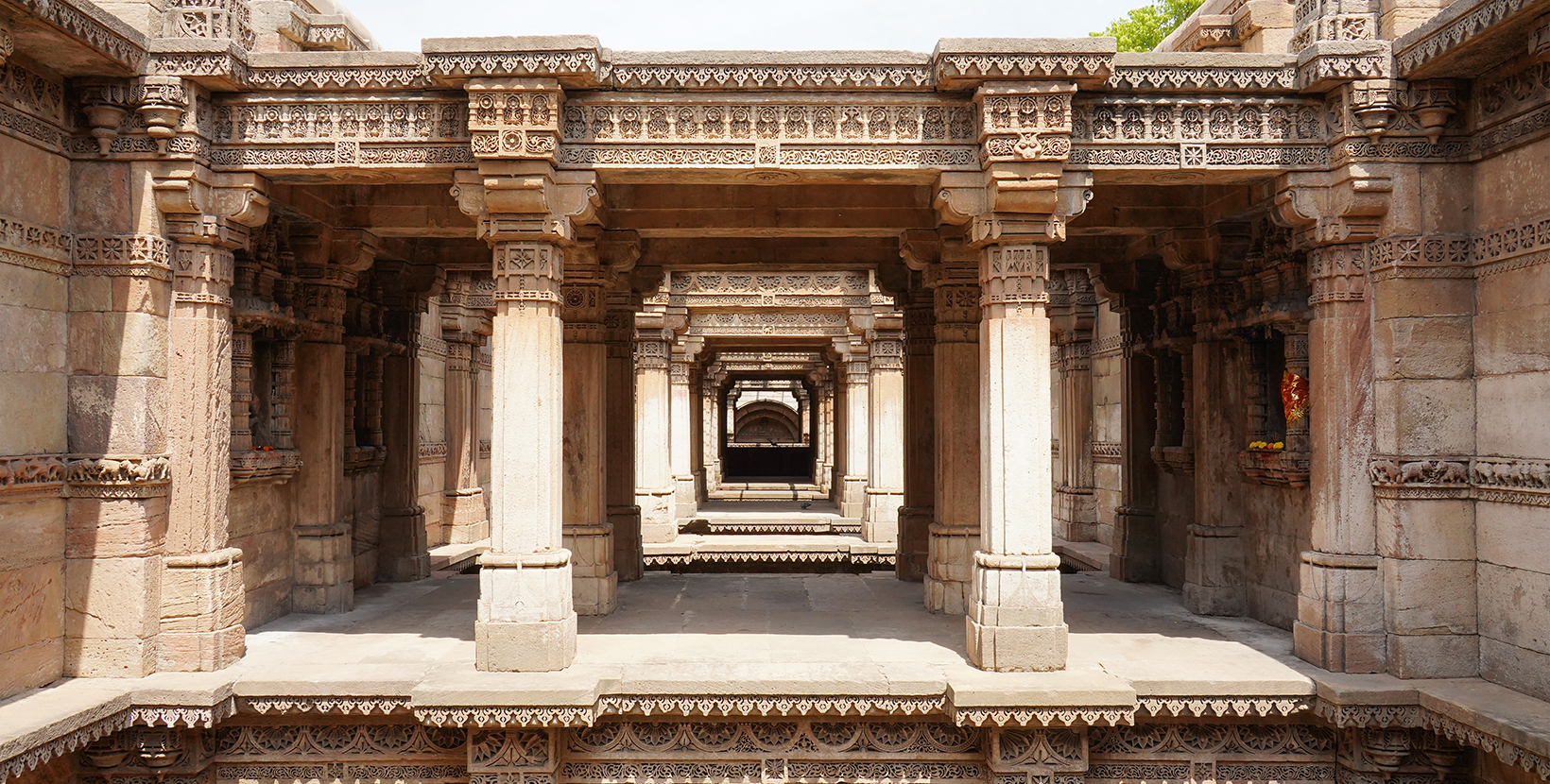 Beautiful entrance of Adalaj stepwell also known as Rudabai stepwell and Rani ki vav at Ahmedabad.