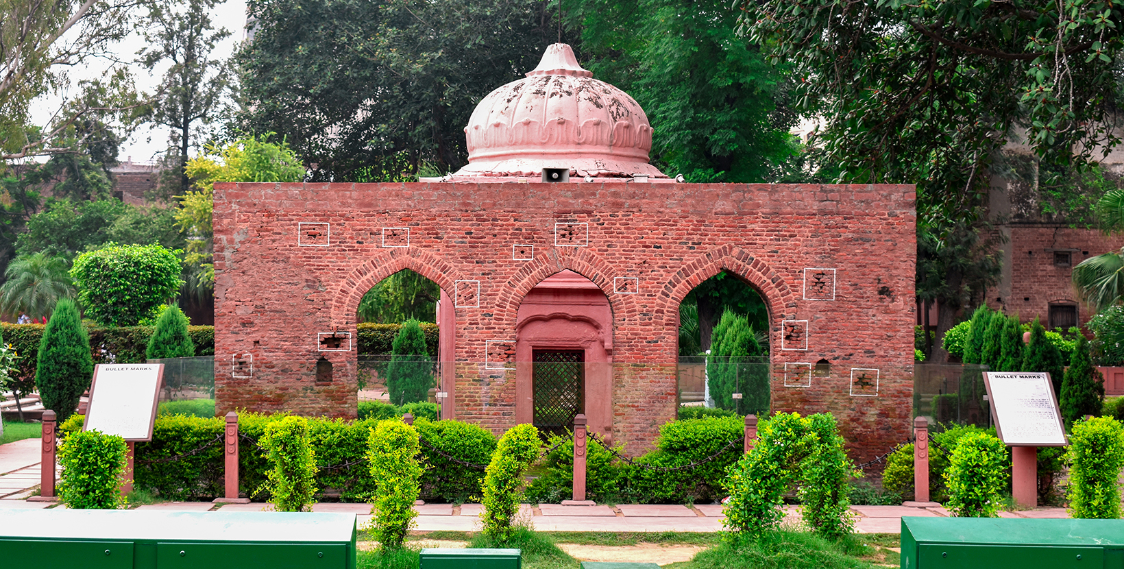 view of pallet marks in jallianwala bagh in Amritsar; Shutterstock ID 1576734301; purchase_order: -; job: -; client: -; other: -