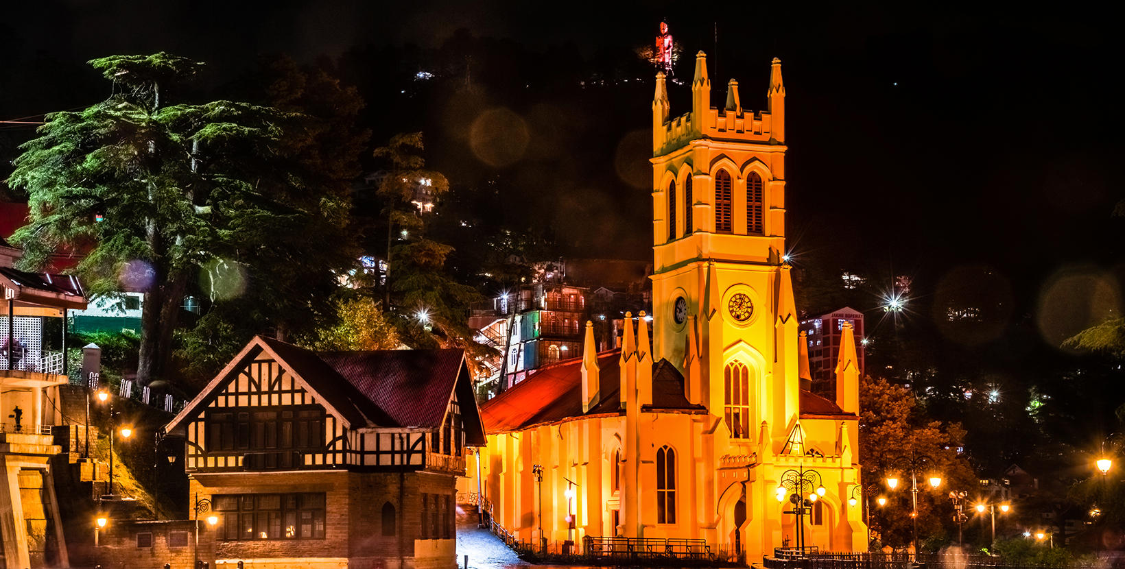 The Ridge road is a large open space near Christ church & hub of all cultural activities, located in the heart of Shimla, the capital city of Himachal Pradesh, India.