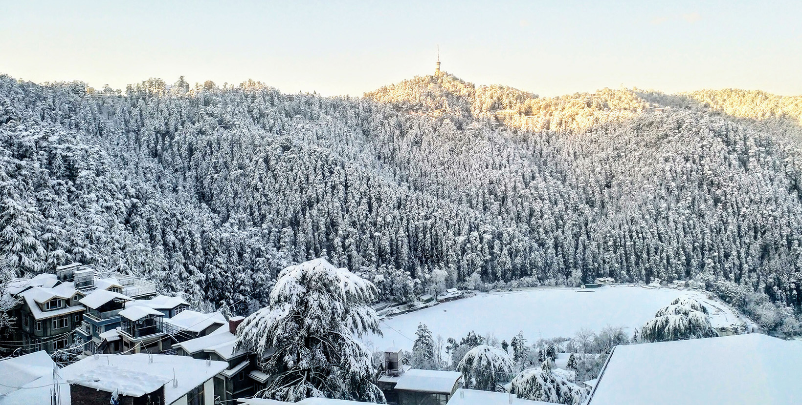 Annandale Ground as seen on a sunny morning after days of heavy snowfall.