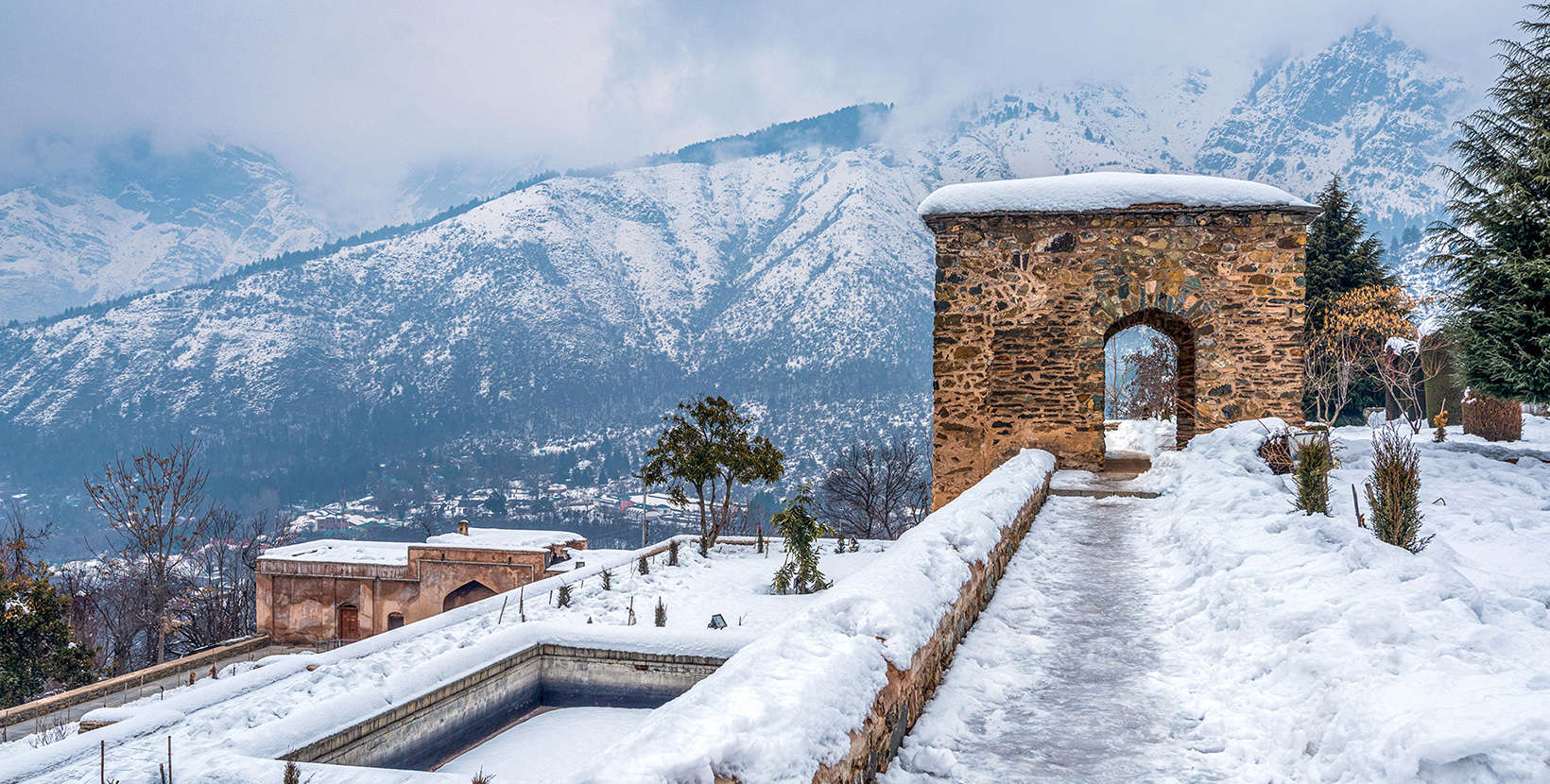 A beautiful view landscape of Pari Mahal in winter season, srinagar, kashmir, india; Shutterstock ID 2029990361; purchase_order: -; job: -; client: -; other: -