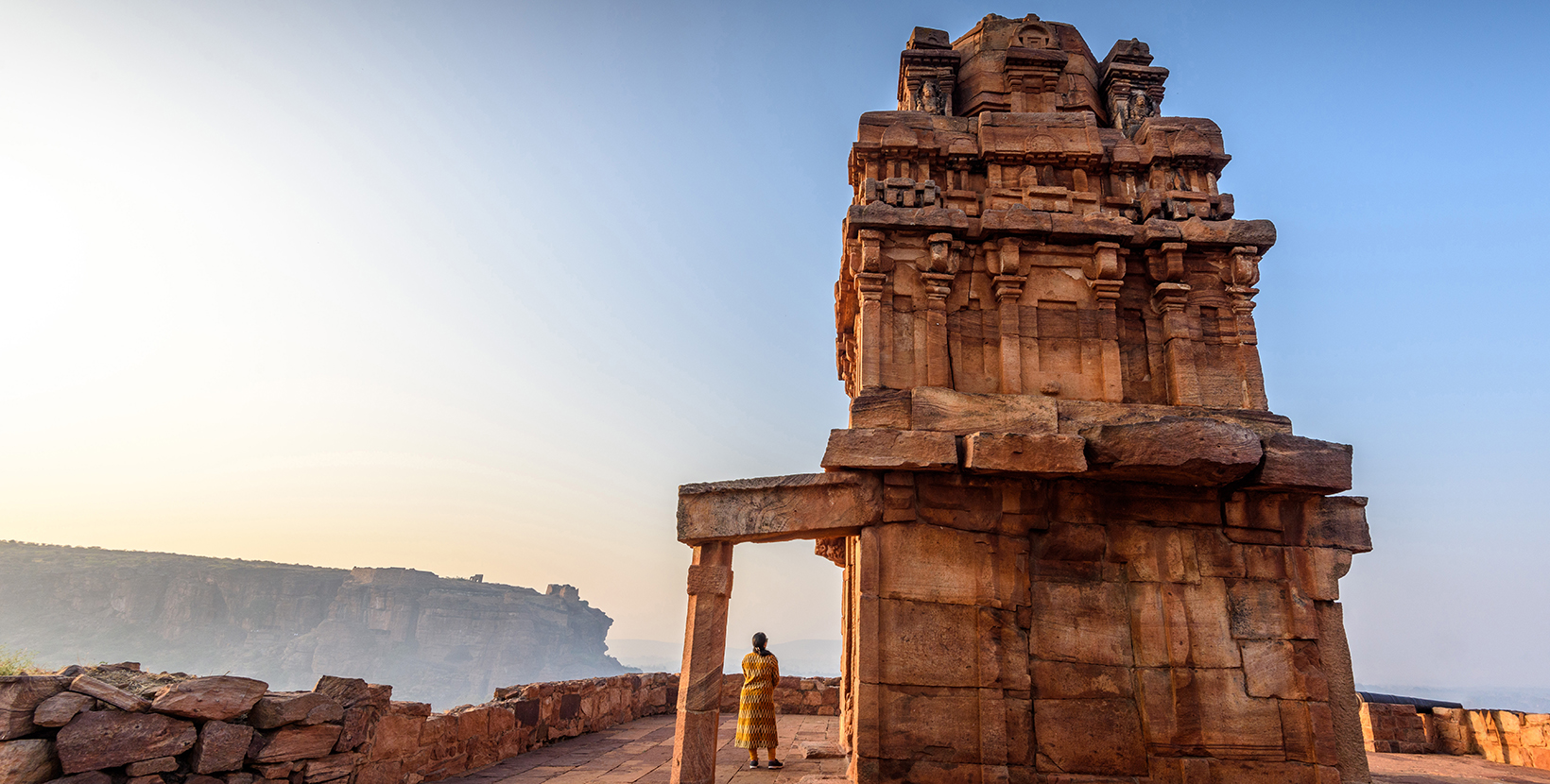 Lower Shivalaya near Badami Caves, Badami, Karnataka State, India. Built in 6th-7th century AD. It is unesco heritage site and place of amazing chalukya dynasty sotne art.