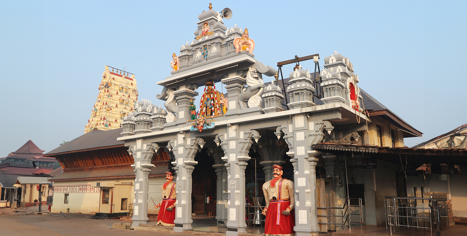 Udupi Sri Krishna Matha - The popular place of Hindu pilgrimage. Udupi Krishna temple. December 12, 2017, Udupi, India