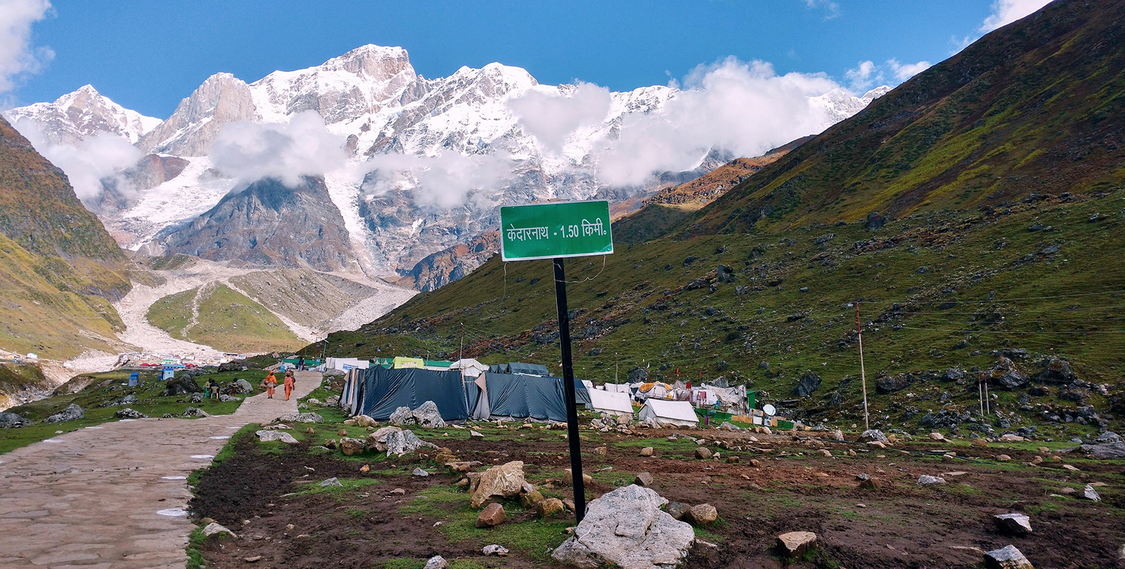 View of the resort at the Kedarnath Base Camp